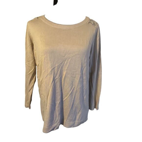 Linea by Louis Dell' Olio tan top with lace back size Small - Picture 4 of 7